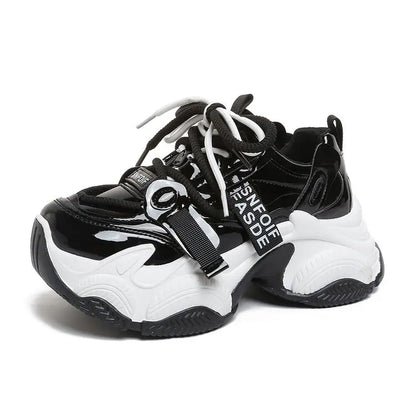 Women Chunky Sneakers Spring New Fashion Lace Up Red Platform Shoes Outdoor Trendy Versatile Casual Sports Shoes Zapatos Mujer