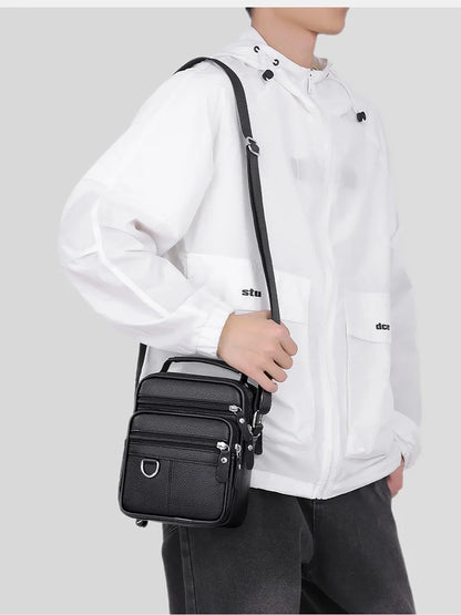 High quality genuine leather men's crossbody bag soft cowhide simple, casual, business style small shoulder bag for men Handbag