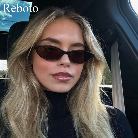 Cute Oval Small Frame Sunglasses Women New Retro Style Sexy brown Sun Glasses Ladies trendy Fashion Decorative Shades Eyeglass