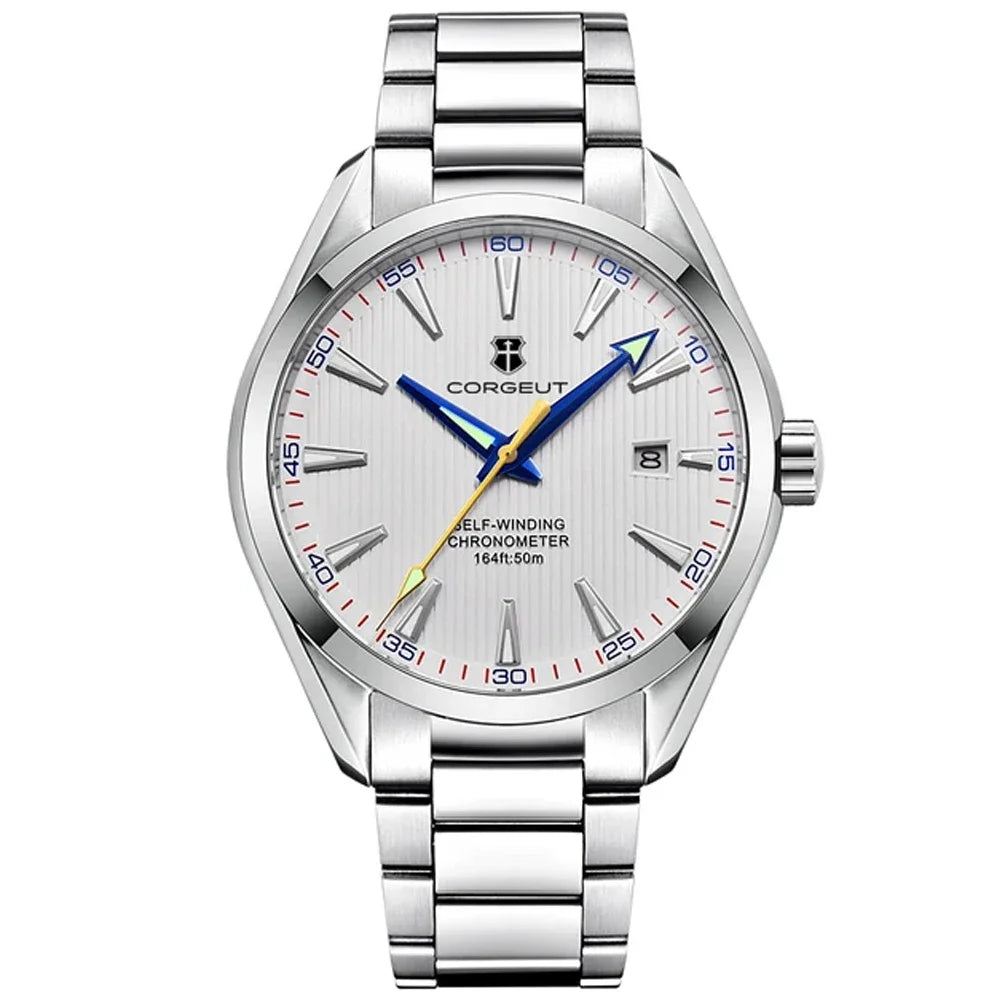 Corgeut 41mm Luxury NH35 Movt Man Sport Clock Automatic Relogio Masculino Mechanical Wristwatch Sapphire Steel Band Men's Watch
