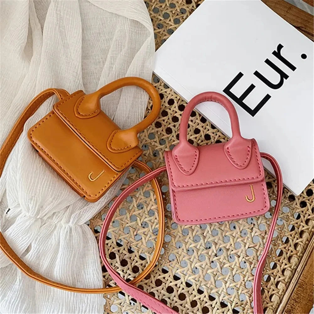 Kids Mini PU Leather Crossbody Bag Fashion Cute Little Girl Small Coin Pouch Purses Handbags Casual Toddler Purse Tote