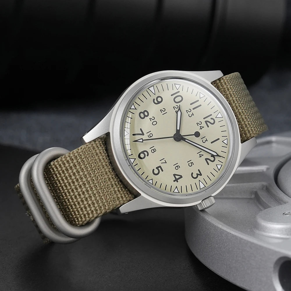 Militado ML07 Quartz Watches VH31/Miyota 2035 Movement Domed Sapphire Crystal Military Watch 100m Waterproof Luminous Mens Watch