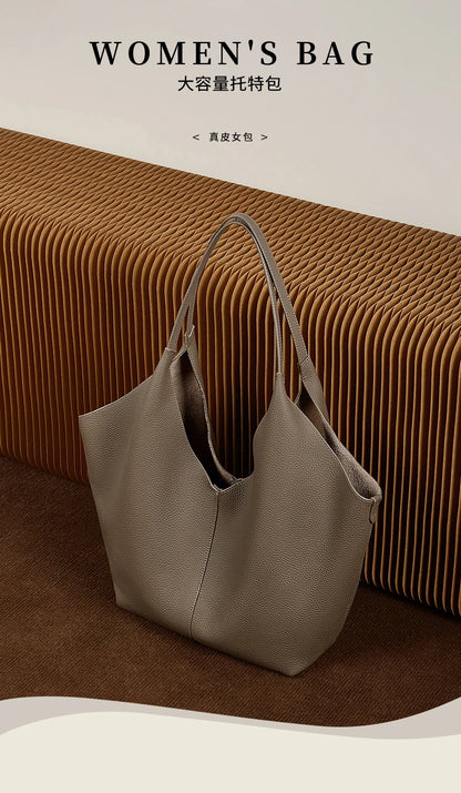 Hifashion Cow Genuine Leather Large Underarm Shoulder Bags For Women 2026 Luxury Designer Shopping Tote Office Ladies Handbags