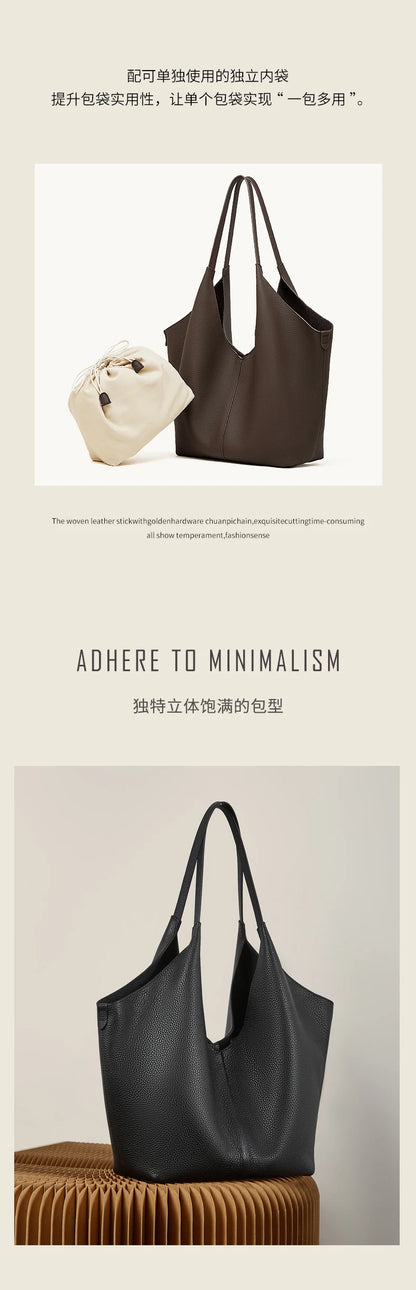 Hifashion Cow Genuine Leather Large Underarm Shoulder Bags For Women 2026 Luxury Designer Shopping Tote Office Ladies Handbags