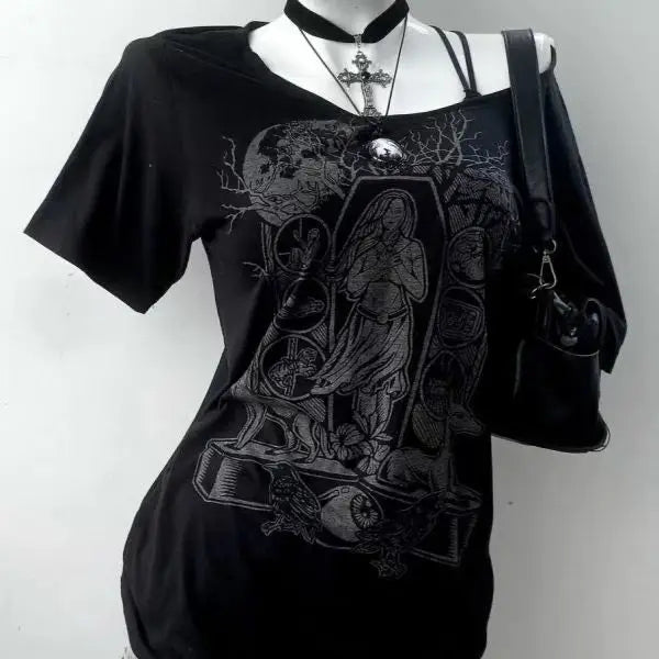 2026 Ropa Mujer Summer Tshirts for Women V-neck Short Sleeve Tunic Camisetas Pink Print Tees Crop Tops Casual Chic Y2k T-shirt