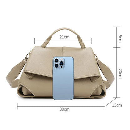 Women Frosted Handbag High-end Suede Flap French Shoulder Bag Luxury Trapezoidal House Shape Bag Messenger Bag Commuter Tote Bag