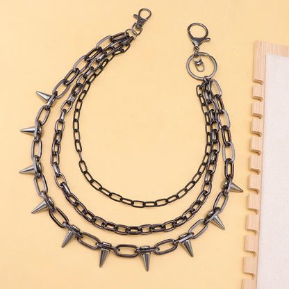 Hip Hop Punk Rock Metal Pants Waist Chain Men Women Key Chain Trousers Chain Wallet Keychain Jeans Unisex Hip-hop Jewelry Gift