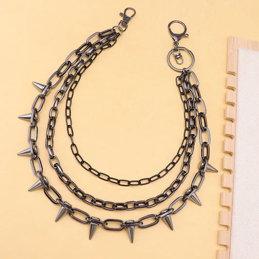 Hip Hop Punk Rock Metal Pants Waist Chain Men Women Key Chain Trousers Chain Wallet Keychain Jeans Unisex Hip-hop Jewelry Gift
