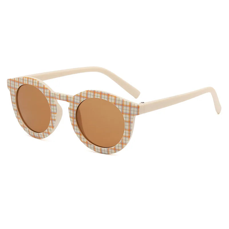 New Fashion Children Glasses Vintage Round Outdoor Sun Protection Sunglasses Baby Girls Acrylic UV400 Sunglasses Kids Eyeglasses