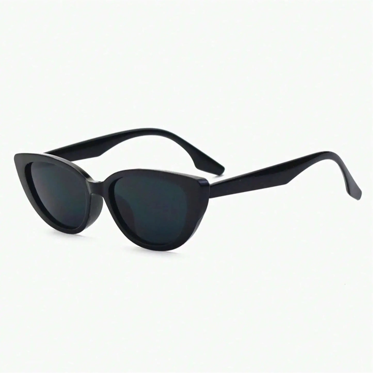 1pair Women’s Retro Narrow Cat Eye Sunglasses - Black Gradient UV Protection Face-Slimming Plastic Eyewear