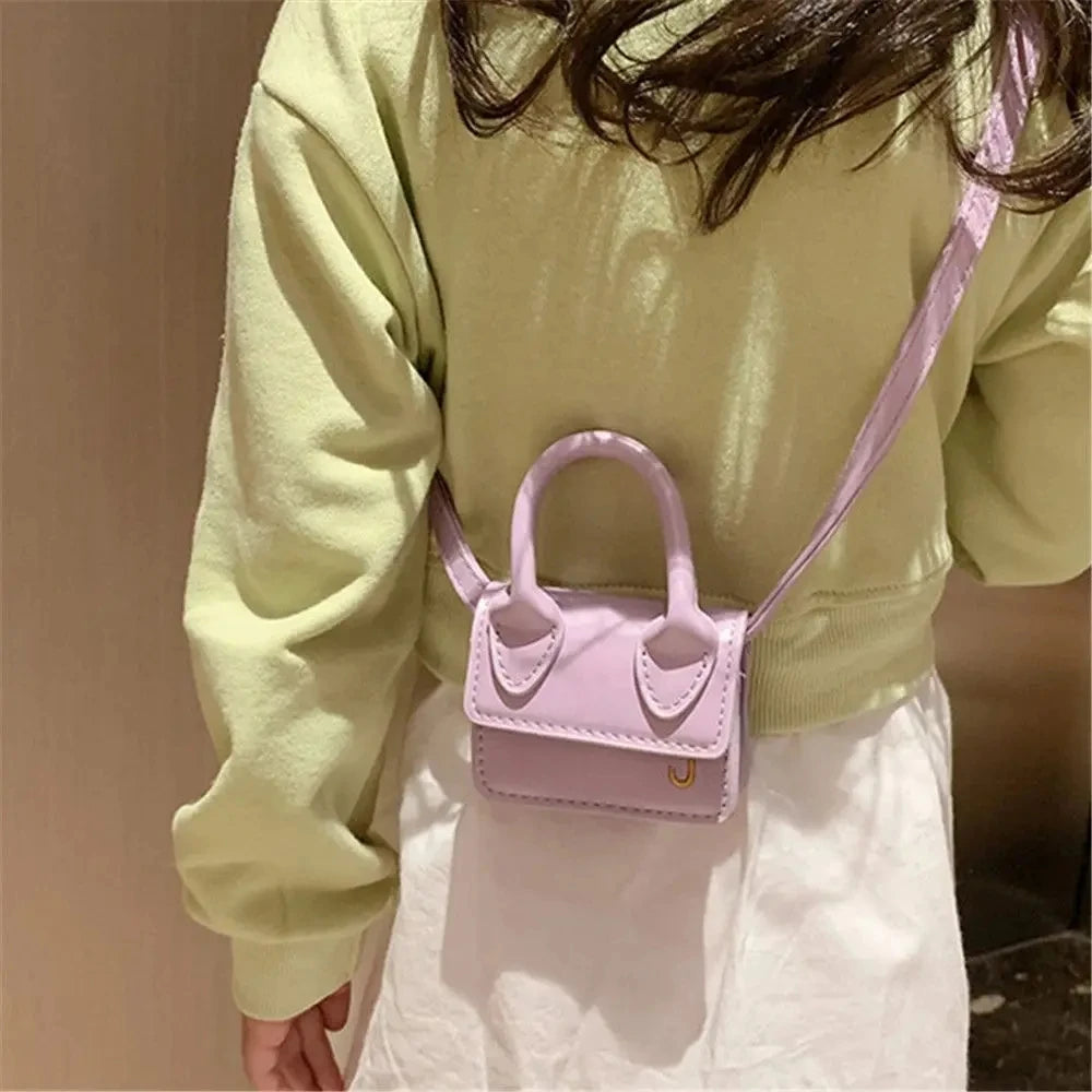 Kids Mini PU Leather Crossbody Bag Fashion Cute Little Girl Small Coin Pouch Purses Handbags Casual Toddler Purse Tote
