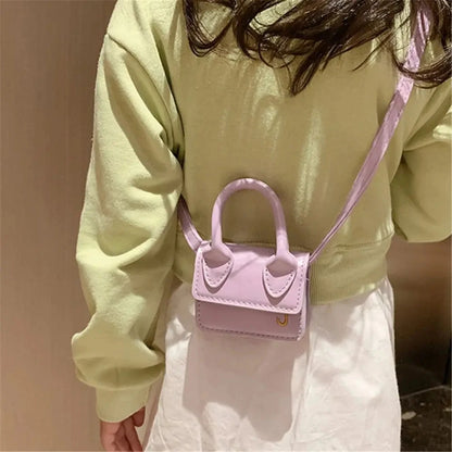 Kids Mini PU Leather Crossbody Bag Fashion Cute Little Girl Small Coin Pouch Purses Handbags Casual Toddler Purse Tote