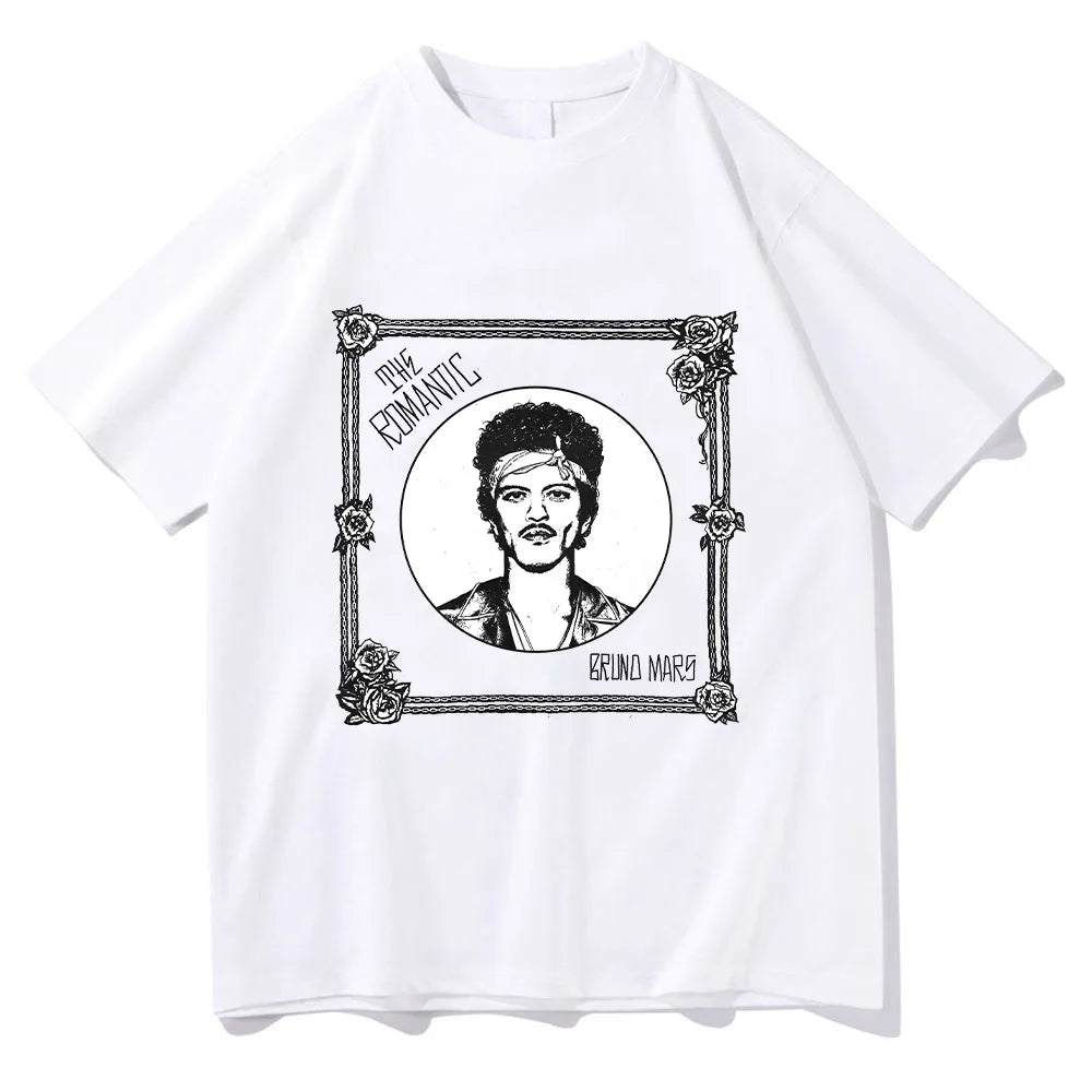 2026 New Bruno Mars "The Romantic" Tee Bruno Mars Album T-shirt Unisex Youth and Adult T-shirt  Cotton High Quality Y2K T Shirts