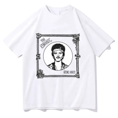2026 New Bruno Mars "The Romantic" Tee Bruno Mars Album T-shirt Unisex Youth and Adult T-shirt  Cotton High Quality Y2K T Shirts