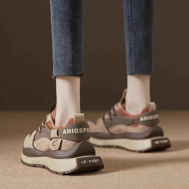 2025 original shoe replicas Retro luxury Sneakers For Women Design Cow suede High Street Girl's sneakers ladies tennis