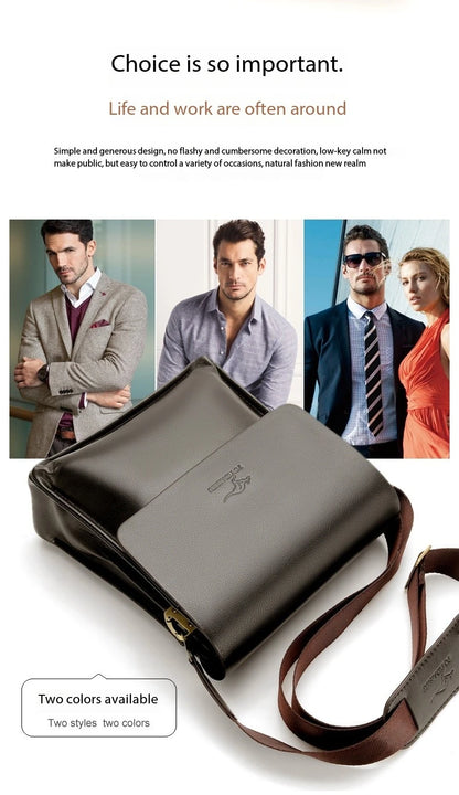 Luxury Kangaroo Brand Leather Messenger Bag Man Handbag Chest Crossbody Bag For Men Business Small Shoulder Bag Summer Male Bag