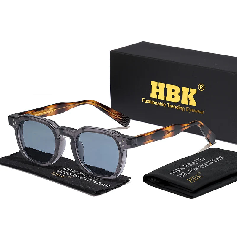 HBK New Square Retro Sunglasses Men Fashion Punk Sun Glasses Women Travel Driving Beach Eyewear Lunette De Soleil Femme UV400