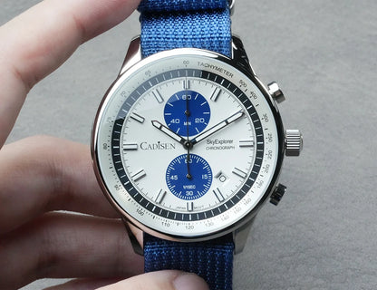 CADISEN New Mens Watches Luxury Quartz Watch For Man Chronograph Japan MIYOTA 0S11 Men Gift Luminous Waterproof Canvas Wristwatc