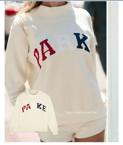 2026Grey Printed Sweatshirt women Soft Fleece long sleeve sweatshirt female autumn winter high neck loose women's hoodie clothes