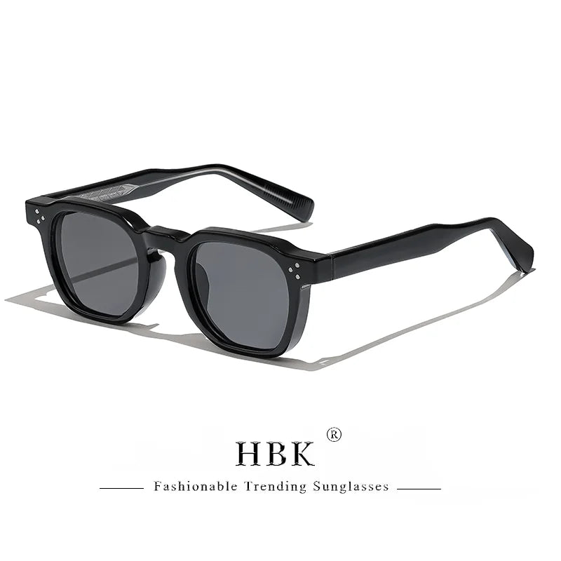 HBK New Square Retro Sunglasses Men Fashion Punk Sun Glasses Women Travel Driving Beach Eyewear Lunette De Soleil Femme UV400