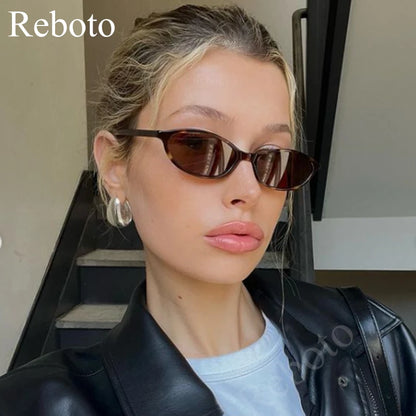 Cute Oval Small Frame Sunglasses Women New Retro Style Sexy brown Sun Glasses Ladies trendy Fashion Decorative Shades Eyeglass