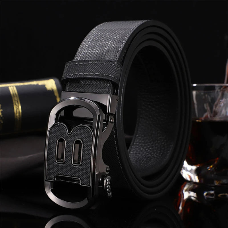 2025 High Quality Men's Belt Designer Genuine Leather Belts Male Metal Automatic Buckle Casual Fashionable Belt for men Jeans