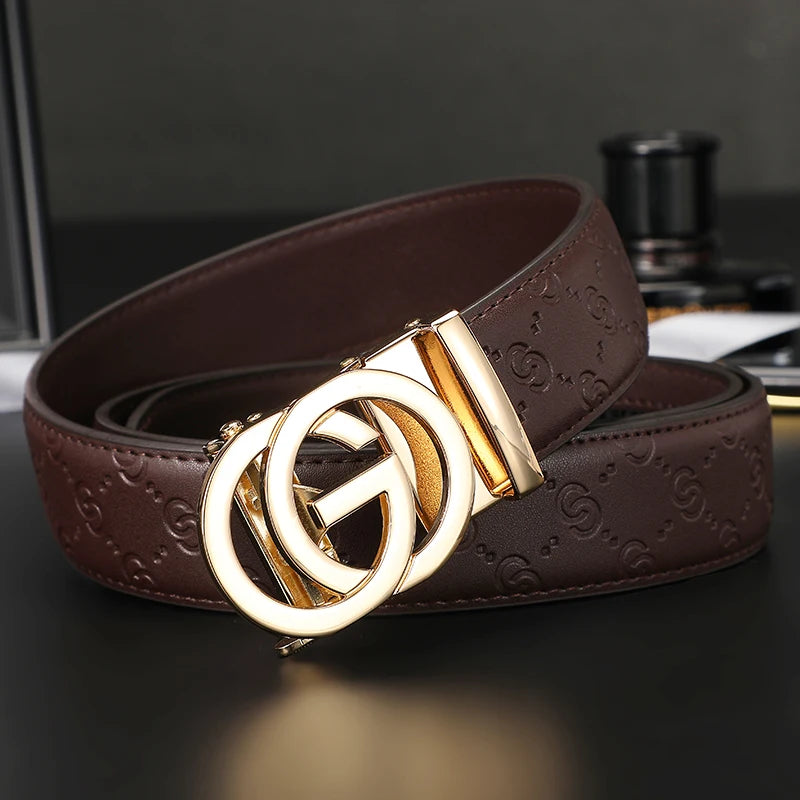 New Thin 34mm Business Men's Belt Formal Leather Male Belt High Quality Belt women Metal Automatic g Buckle Belt for women jeans