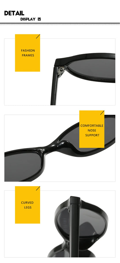 Cute Oval Small Frame Sunglasses Women New Retro Style Sexy brown Sun Glasses Ladies trendy Fashion Decorative Shades Eyeglass