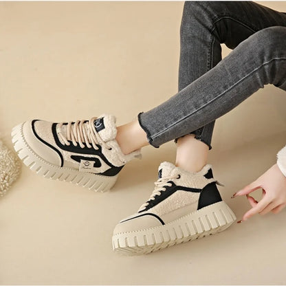 Fleece-Lined Warm High-Top Soft Men's Casual Sports Cotton Shoes Women's Anti-Slip Wear-Resistant