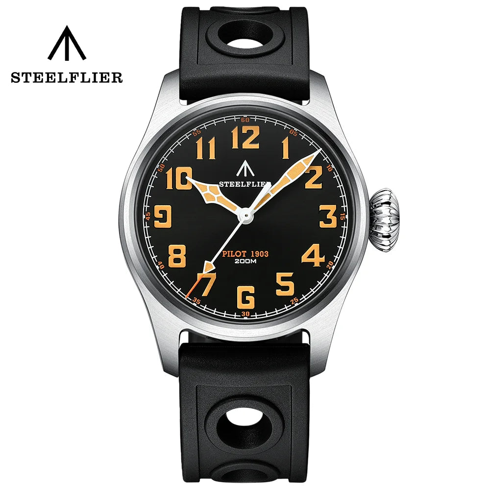 STEELFLIER Official SF740V New Quartz Wristwatch Super C3 Luminous 200M Waterproof VH31 Mute Movement Man Fashion Business Watch