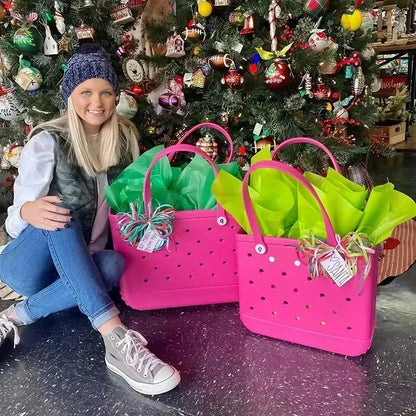 XL Extra Large Beach Bag EVA Rubber Waterproof Beach Travel Picnic Storage Basket Women Shopping Handbag Sac Jelly Tote Bag