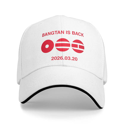 Arirang Album Tour Baseball Cap Retro BT is Back Sandwich Hats Men Women Breathable Sun Hat Running Golf