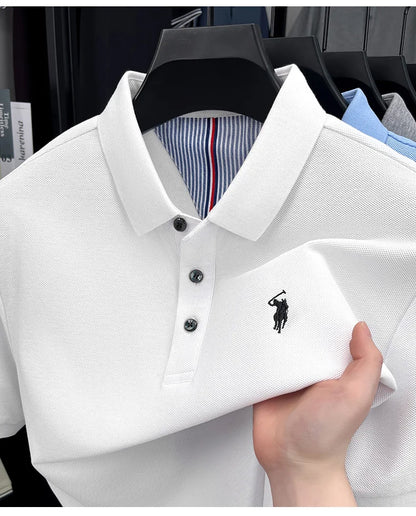 100% pure cotton high-end brand men's short sleeve polo shirt summer fashion original pony embroidery golf Paul  casual T-shirt