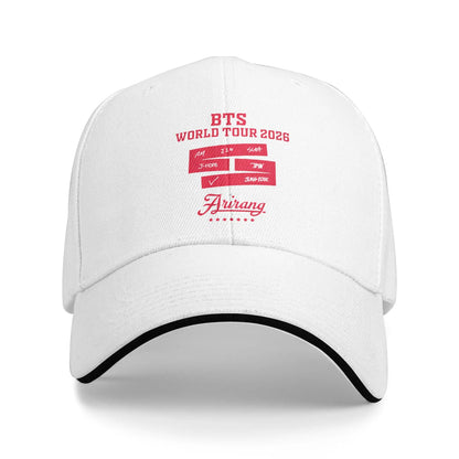 Arirang Album Tour Baseball Cap Retro BT is Back Sandwich Hats Men Women Breathable Sun Hat Running Golf