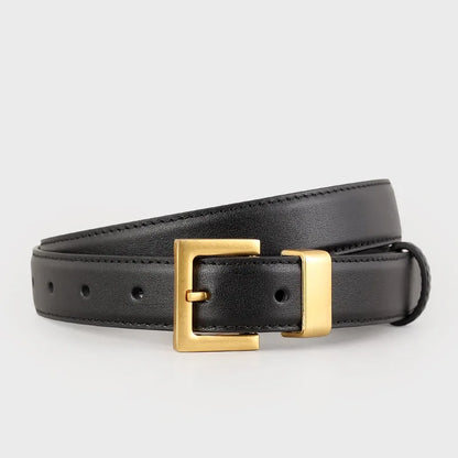 Fashion Women's High Quality Golden Buckle PU Leather Casual Belt Best Matching Dress Jeans Belts Women Accessory Designer Belt