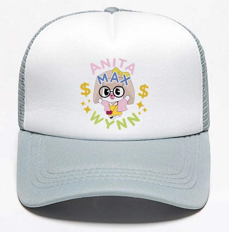 Trendy Anita Max Wynn Foam Trucker Hat Cute Mesh Snapback Caps Boy Girl Sun Beach Baseball Cap Female Summer Breathable Visor