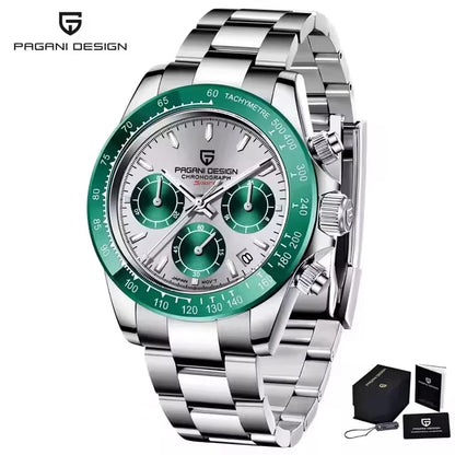 New PAGANI DESIGN PD1644 Luxury Men's Quartz Watch Automatic date Wristwatches Sport 100m Waterproof Chronograph Men Gift