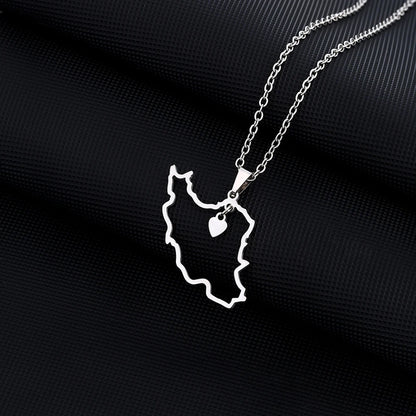 Islamic Republic of Iran Map Pendant Necklace Stainless Steel Gold/Silver Color Men Women Country Map Jewelry Gift