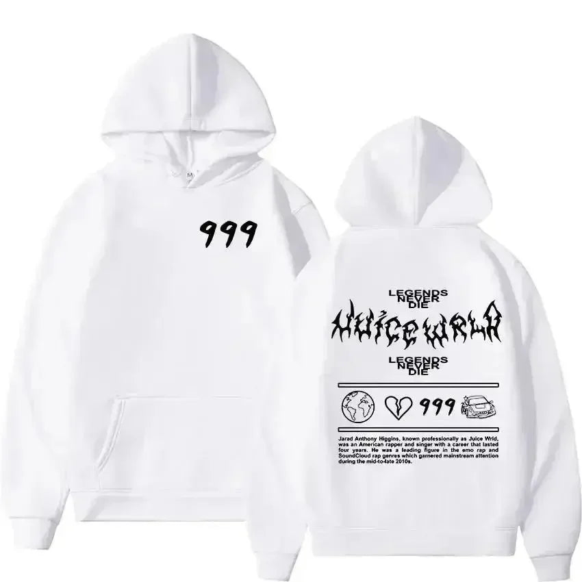 Juice WRLD Hoodies Men Women's Hooded Sweatshirts Fashion Hip Hop Casual Pullovers Autumn Boys Girls Black Streetwear Juicewrld