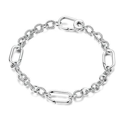 925 Sterling Silver Bracelets 17-20CM Original Golden Sparkling Heart Shaped Bracelet Fit DIY Charms Beads Fashion Women Jewelry