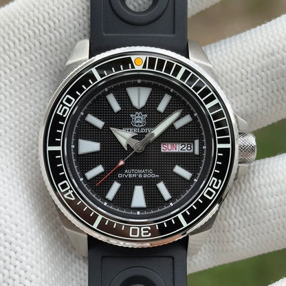 STEELDIVE New SD1961 43.8mm BGW9 Blue Luminous Sapphire Glass NH36 Automatic 200m Waterproof Mens Dive Watch with Ceramic Bezel