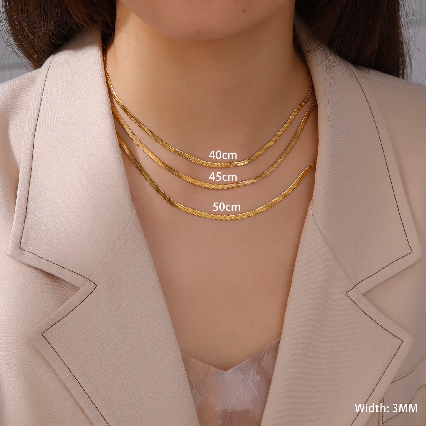 Skyrim Stainless Steel Snake Chain Necklace for Women Men Gold Color Herringbone Choker Neck Chains 2026 Trend Jewelry Gift Hot
