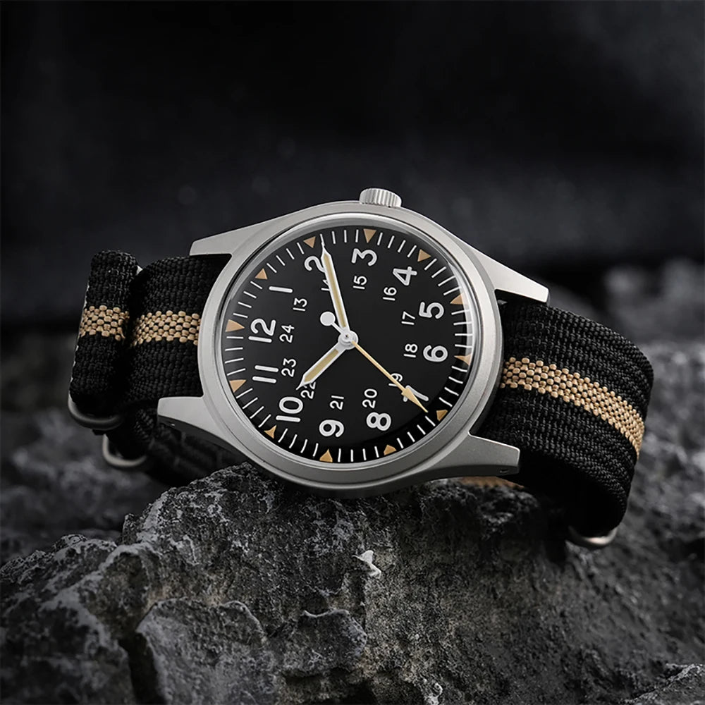 Militado ML07 Quartz Watches VH31/Miyota 2035 Movement Domed Sapphire Crystal Military Watch 100m Waterproof Luminous Mens Watch