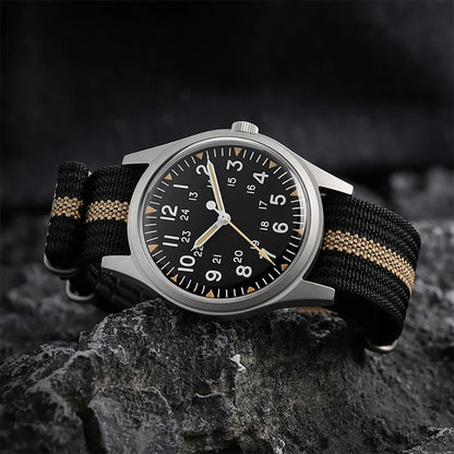 Militado ML07 Quartz Watches VH31/Miyota 2035 Movement Domed Sapphire Crystal Military Watch 100m Waterproof Luminous Mens Watch