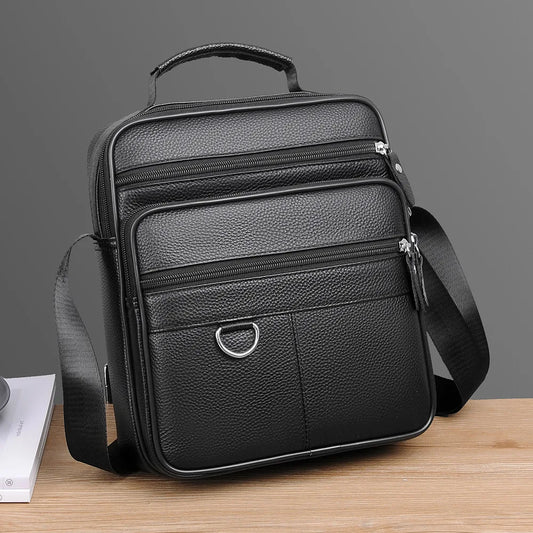 High quality genuine leather men's crossbody bag soft cowhide simple, casual, business style small shoulder bag for men Handbag