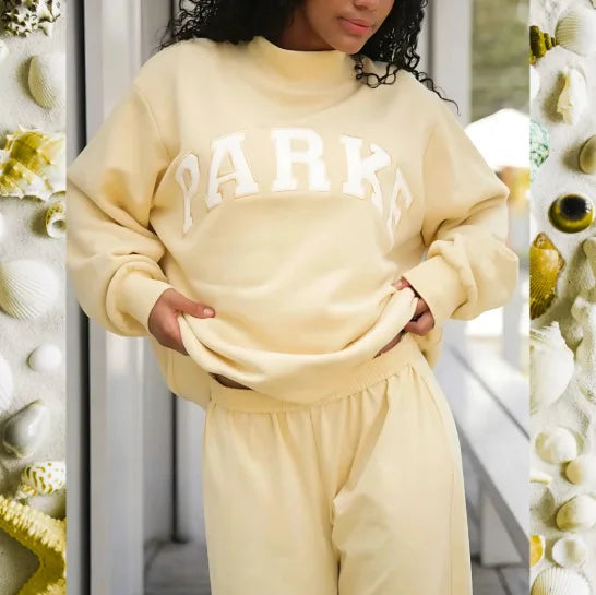 2026Grey Printed Sweatshirt women Soft Fleece long sleeve sweatshirt female autumn winter high neck loose women's hoodie clothes
