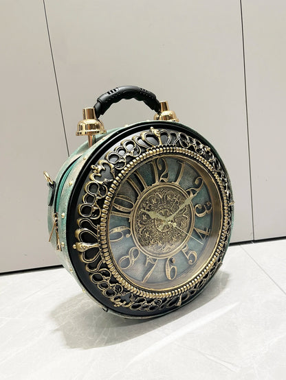 Luxury Designer Purses and Handbags Shoulder Bags funny clock-shaped bag funny Women's round bag pu leather Woman's bag