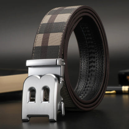 2025 High Quality Men's Belt Designer Genuine Leather Belts Male Metal Automatic Buckle Casual Fashionable Belt for men Jeans