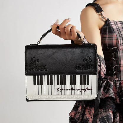 Fashion Polka Dot Ladies Piano Bag New Style Niche Underarm Shoulder Bag Sweet Personality Piano Backpack Women's Bag Square Bag