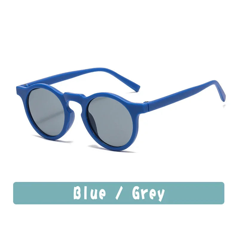 New Fashion Children Glasses Vintage Round Outdoor Sun Protection Sunglasses Baby Girls Acrylic UV400 Sunglasses Kids Eyeglasses